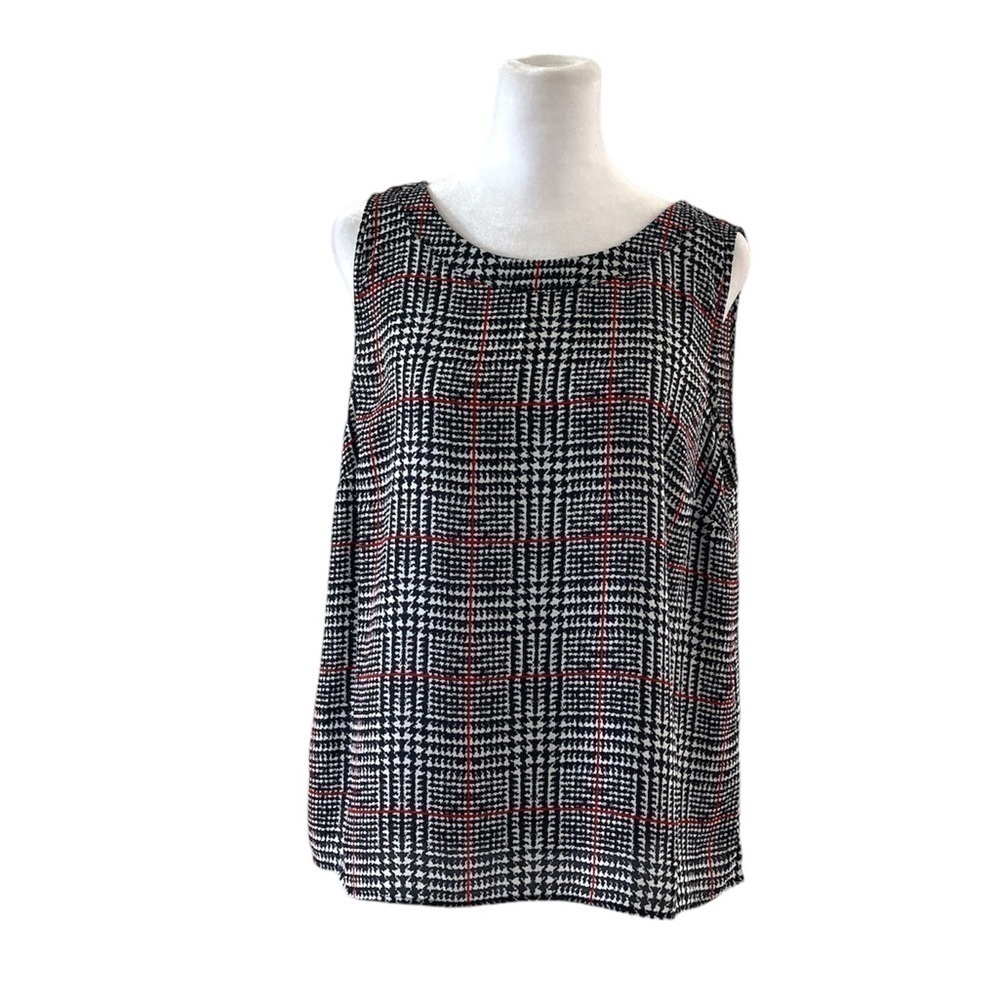 Talbots Outlet Large Petite blouse sleeveless black white red